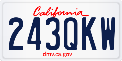 CA license plate 243QKW