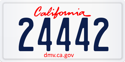 CA license plate 24442