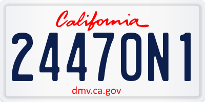 CA license plate 24470N1