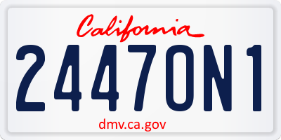 CA license plate 2447ON1