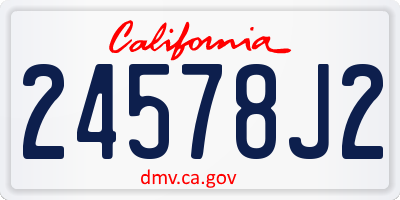 CA license plate 24578J2