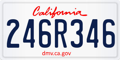 CA license plate 246R346