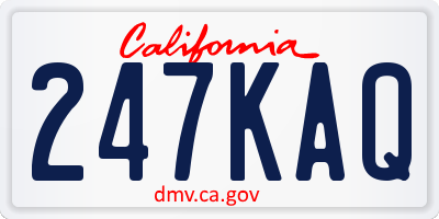 CA license plate 247KAQ