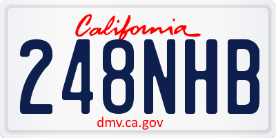 CA license plate 248NHB