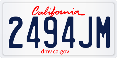 CA license plate 2494JM