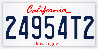 CA license plate 24954T2