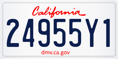 CA license plate 24955Y1