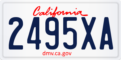 CA license plate 2495XA