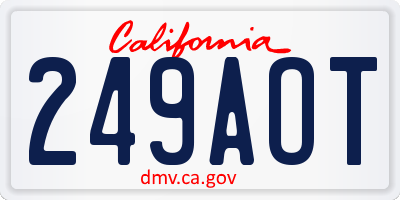 CA license plate 249AOT