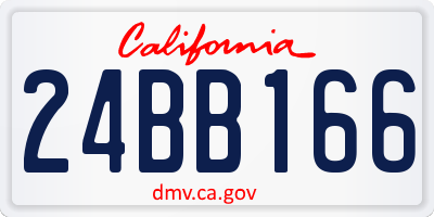 CA license plate 24BB166