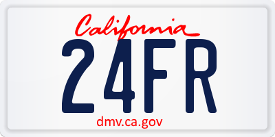 CA license plate 24FR