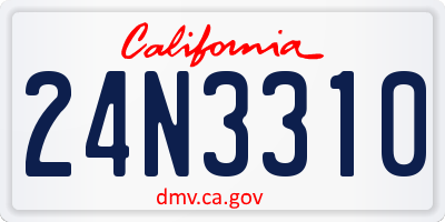 CA license plate 24N3310