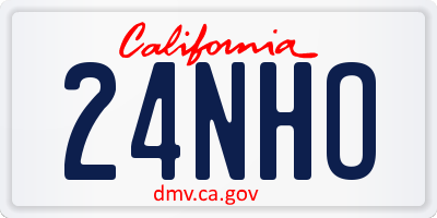 CA license plate 24NHO