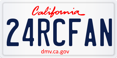 CA license plate 24RCFAN