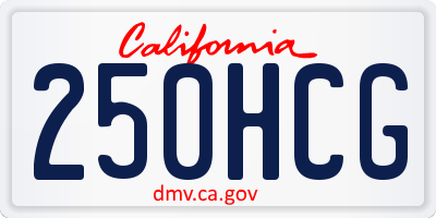 CA license plate 250HCG