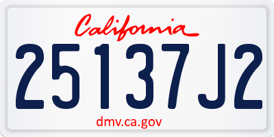 CA license plate 25137J2