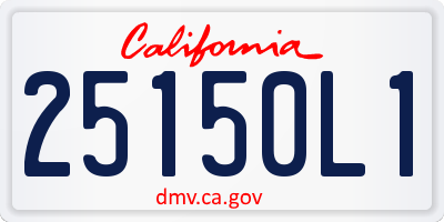 CA license plate 25150L1