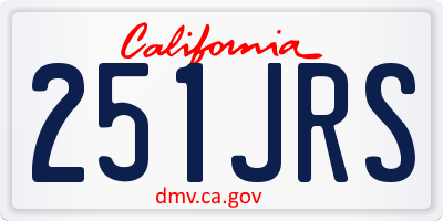 CA license plate 251JRS