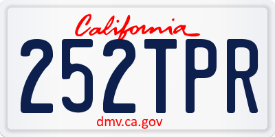 CA license plate 252TPR