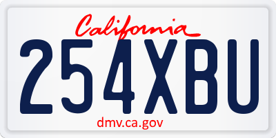 CA license plate 254XBU