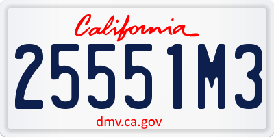 CA license plate 25551M3