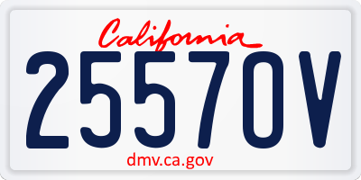 CA license plate 2557OV