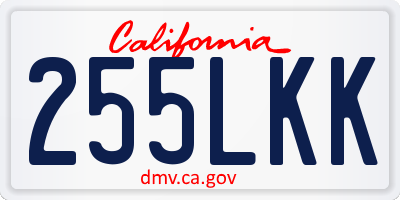 CA license plate 255LKK