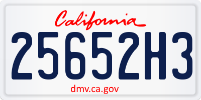 CA license plate 25652H3