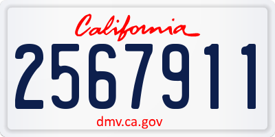 CA license plate 2567911