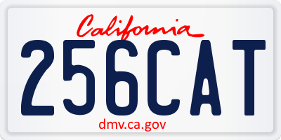 CA license plate 256CAT