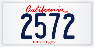 CA license plate 2572