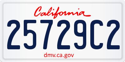 CA license plate 25729C2