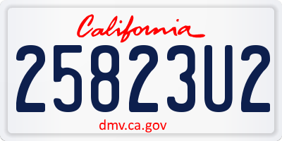 CA license plate 25823U2