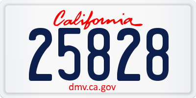 CA license plate 25828