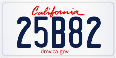 CA license plate 25B82