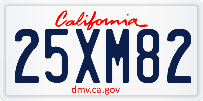 CA license plate 25XM82