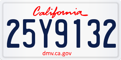 CA license plate 25Y9132