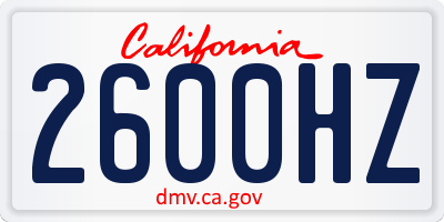 CA license plate 2600HZ