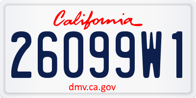 CA license plate 26099W1