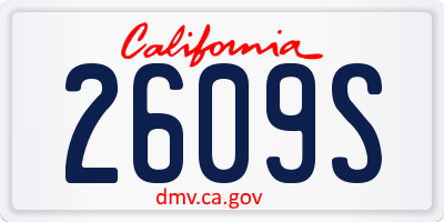 CA license plate 2609S