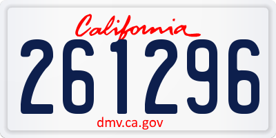 CA license plate 261296