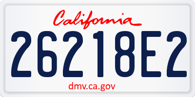 CA license plate 26218E2