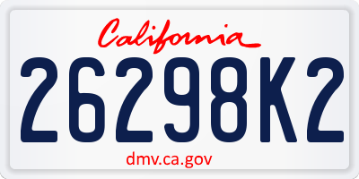 CA license plate 26298K2