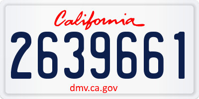 CA license plate 2639661