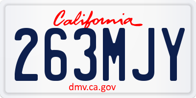 CA license plate 263MJY