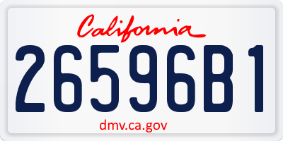 CA license plate 26596B1