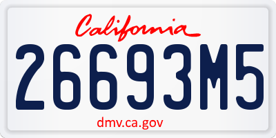 CA license plate 26693M5