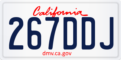 CA license plate 267DDJ