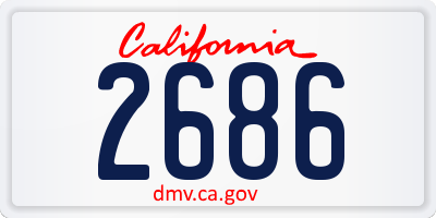 CA license plate 2686