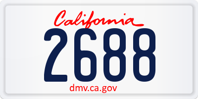 CA license plate 2688